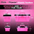 thumbnail image 2 of Pink Power Pink Tool Box for Women - Sewing, Art & Craft Organizer Box Small & Large Plastic Tool Box with Handle - Pink Toolbox Sewing Box Tool Storage Box - Portable Mini Locking Tool Boxes (2 Pack), 2 of 5