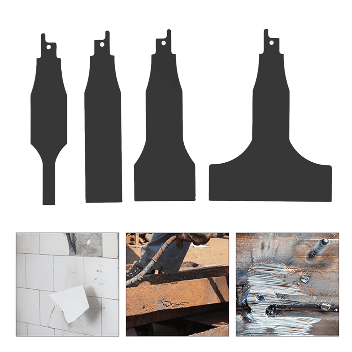 4PCS Reciprocating Saw Saber Saw Blade Electric Reciprocating Saw Blade Rust Removal Wall Cement Floor Cleaning Wall