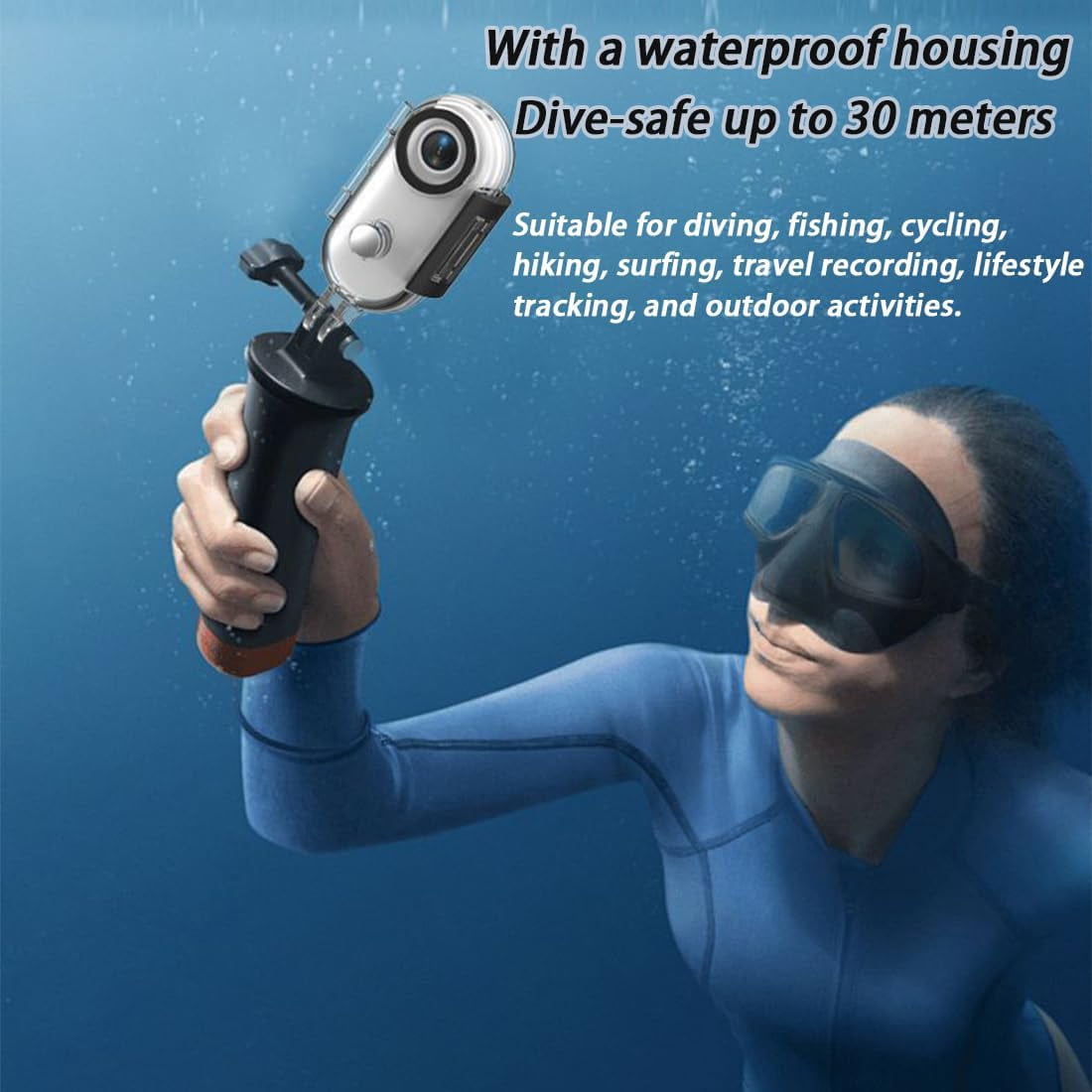 2026 New Thumb Action Camera, 4K UHD POV Pro Camera with 128GB Memory Card, Body Cameras with Audio and Video Recording, for Cycling, Motorcycle Riding, Skiing, Hiking, Traveling (White, 128GB)