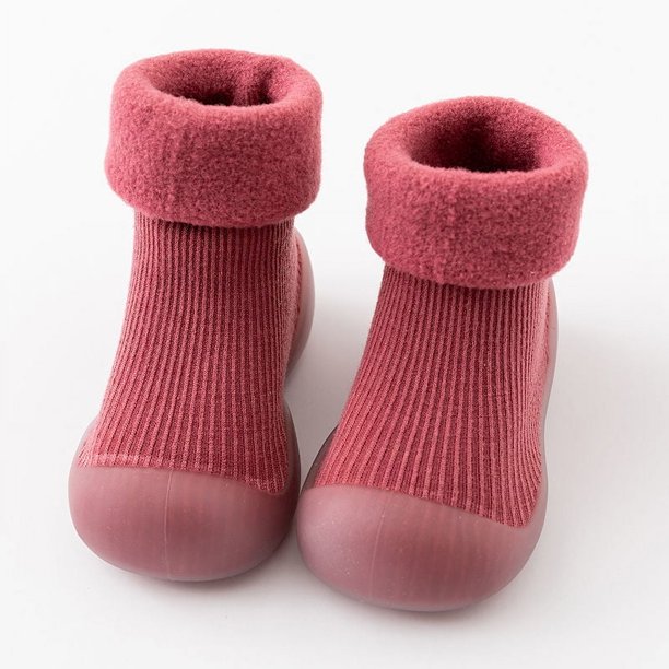 Calcetines de piso para bebé de otoño e invierno, zapatos de piso, zapatos y calcetines para bebé, niños pequeños, interior, fondo grueso, fondo suave fresco, terciopelo cálido