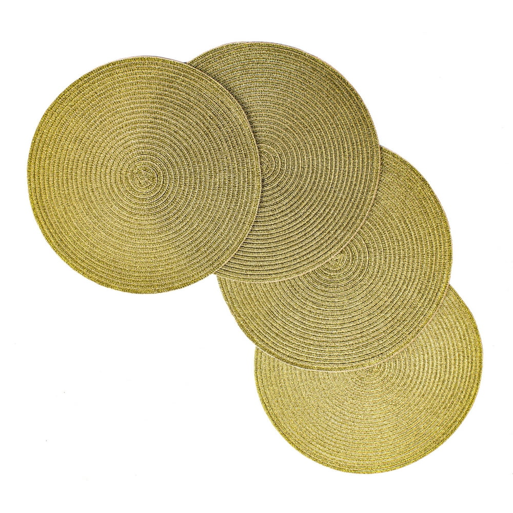 Christmas Carol Woven Spiral Table Placemats 15 Inches Round Set of 4 NonSlip Dining & Kitchen