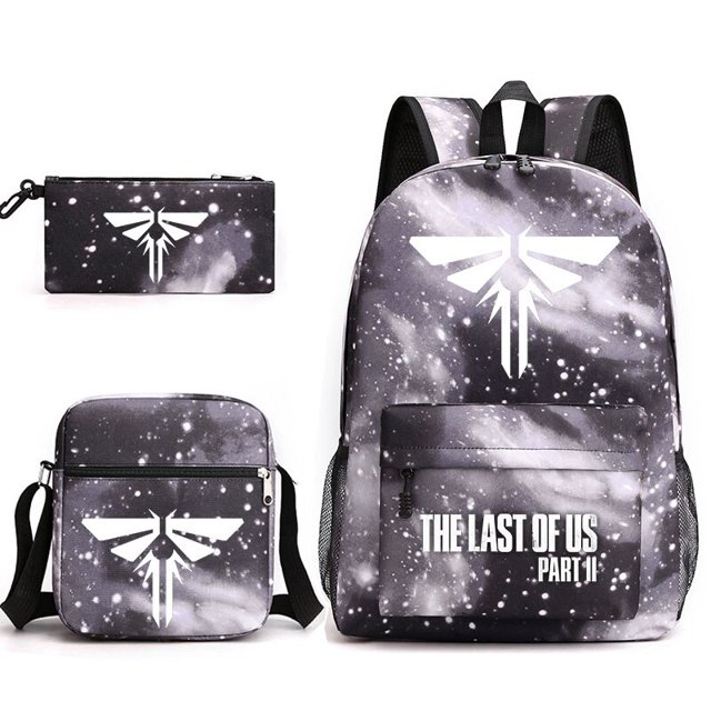 Mochila escolar The Last of Us para niños y niñas, juego de bolsos de hombro, Mochilas diarias, 3 piezas, parte 2 comercio de xuanjing unisex