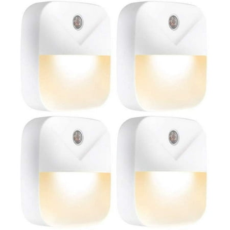

Night Light LED Night Lights Plug Into Wall - Super Smart Dusk to Dawn Sensor Activated Automated On & Off Used for Kitchen Bathroom Home Improvement Bedroom – 4 Pack