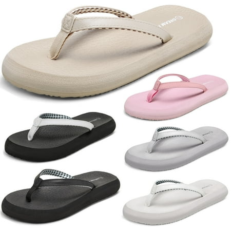 

Dream Pairs Womens Flip Flops Arch Support Soft Cushion Lightweight Beach Sandal