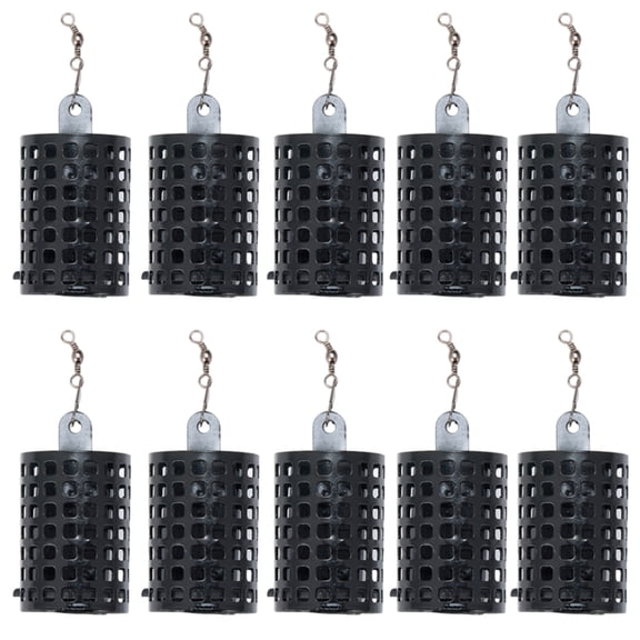 ZPAQI 10Pcs Basket Trap Lure Holder Fishing Lure Cage Fishing Tackle Feeders Cage