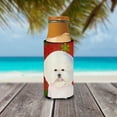 thumbnail image 3 of Bichon Frise Red and Green Snowflakes Holiday Christmas Ultra Hugger for slim cans, 3 of 6