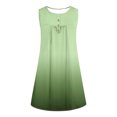 thumbnail image 3 of QUINDOS Summer Dresses for Women 2025 Casual Sundress Sleeveless V-neck Sun Dresses Pleated Gradient Color Button Knee High Mini Dresses for Women, 3 of 4
