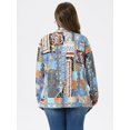 thumbnail image 4 of DARING DIVA Women's Plus Size Leopard Print Asymmetric Hem Cardigan 3X Blue, 4 of 6