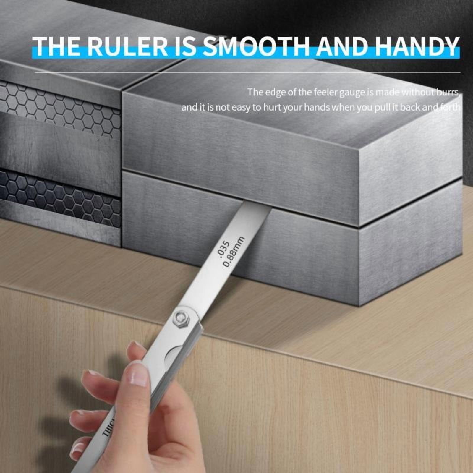 Tools 32 Blades Metric Feeler Gauge 0.04-0.88mm Thickness Gages Gap Filler Feeler Gauges Woodworking Measuring Tools ,Easy Identification