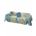 thumbnail image 2 of Nautical Turtle Blue Sofa Covers for 3 Cushion Couch,Washable Sectional & L Shape Couch Covers for Dog/Cat/Kid,Coastal Seagrass Eucalyptus Anchor Brrown Non Slip Sofa Slipcover Futon Cover 71x150, 2 of 8