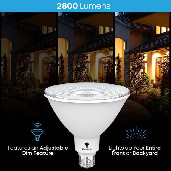 6 Pack High Power Outdoor PAR38 20W 250 Watt Equivalent 2800 Lumens Dimmable  Flood Light Bulb Super Bright Waterproof E26 6000K Daylight Spotlight Bulbs for Security Backyard Garage Night Chaser