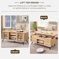 thumbnail image 3 of TOYTEXX Lift-Top Coffee Table, 48" Mid-Century Modern Wood Coffee Table with Hidden Storage, Sliding Doors & Open Shelves, 3 of 7