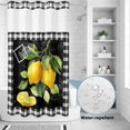 thumbnail image 2 of No Hook Shower Curtain, Yellow Lemon Shower Curtains for Bathroom with See Through Top Window, Summer Botanical Black White Checkered Waterproof & Washable Bath Curtain Narrow 54"x78", 2 of 9