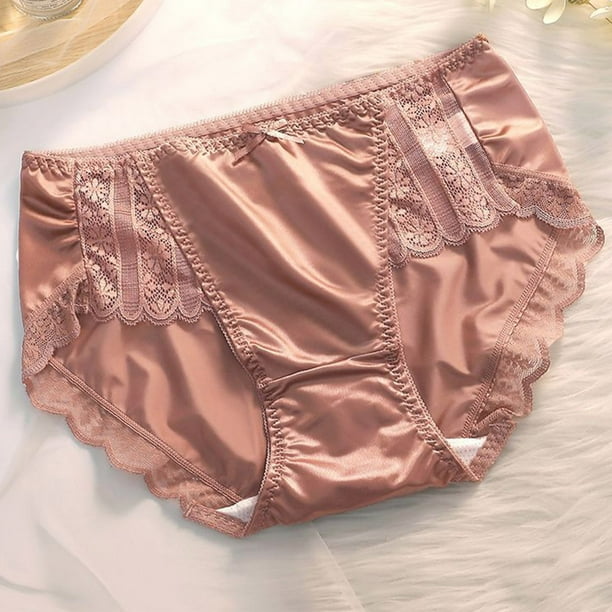 Puntoco Ropa interior breve para mujer, tanga de encaje de cintura alta para mujer, pantalones deportivos transpirables sin dejar huellas para niñas