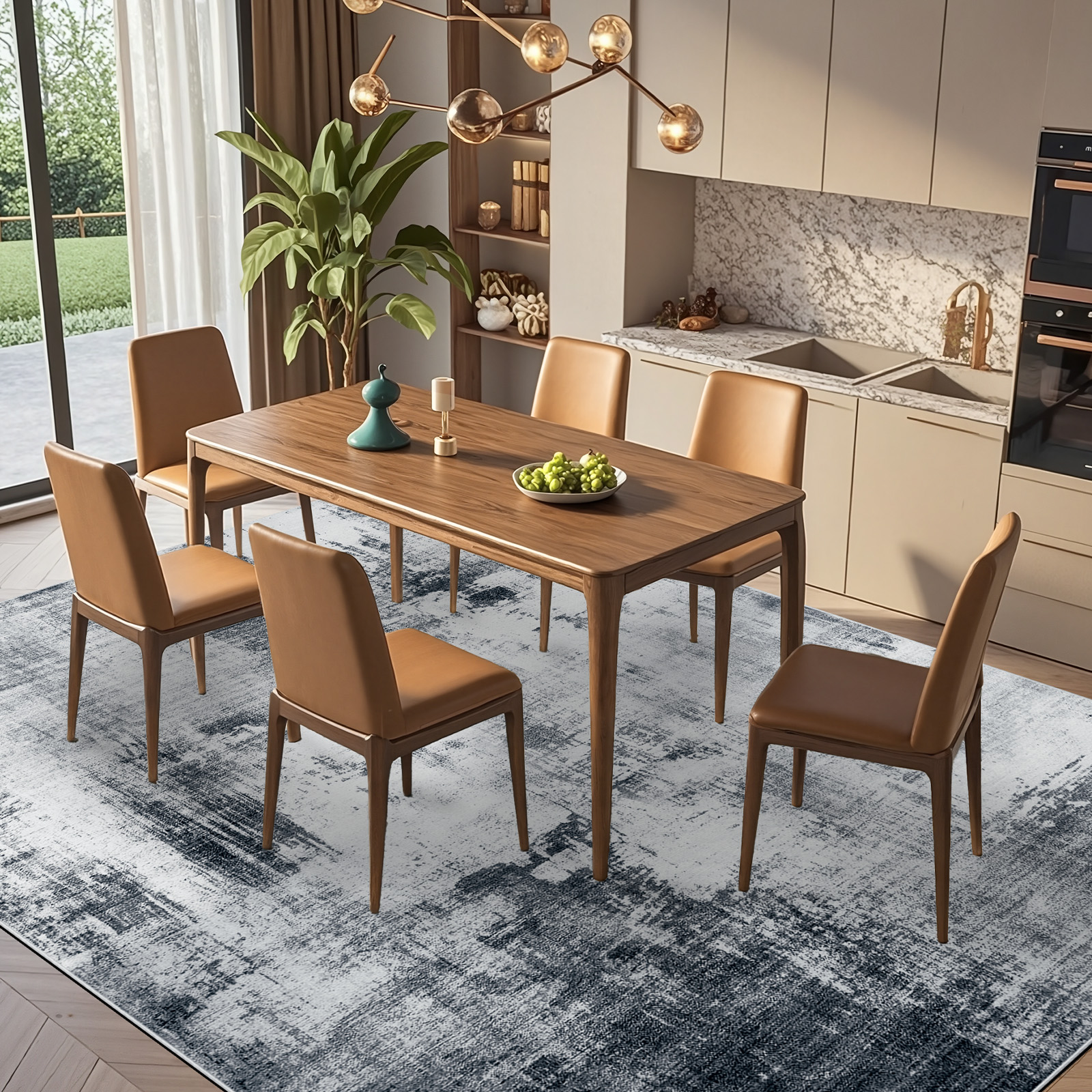 8x10 Large Area Rugs for Living Room- Modern Abstract Area Rugs Machine Washable Rugs, Non-Slip Soft Neutral Farmhouse Carpet Rugs for Bedroom, Dining Room, Home Office ,Black