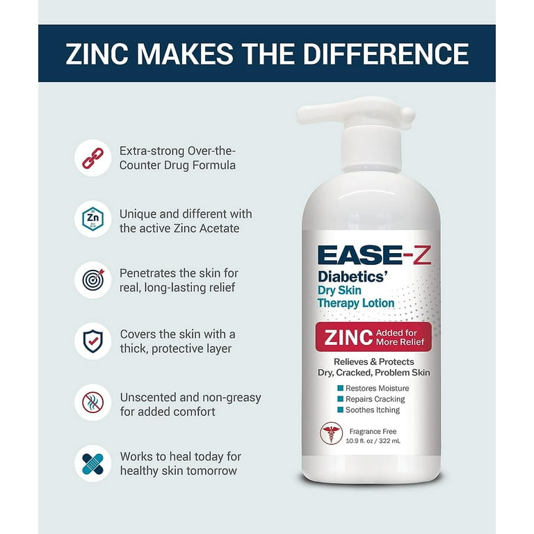 ダイエットローション EASE-Z Diabetics' Dry Skin Therapy Lotion 10.9 oz Zinc Acetate