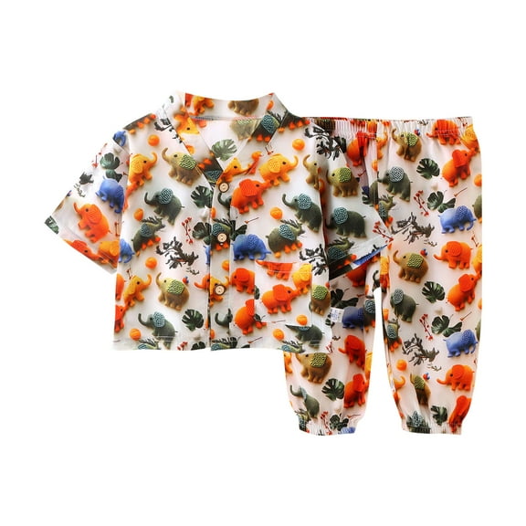 Children Boy Girl 2 Piece Straight Leg Long Leg Graphic Top Shirts Pants Sets for Kid Match Lounge Fall Summer Pants Sets 2025 Clothing Trendy Y2K