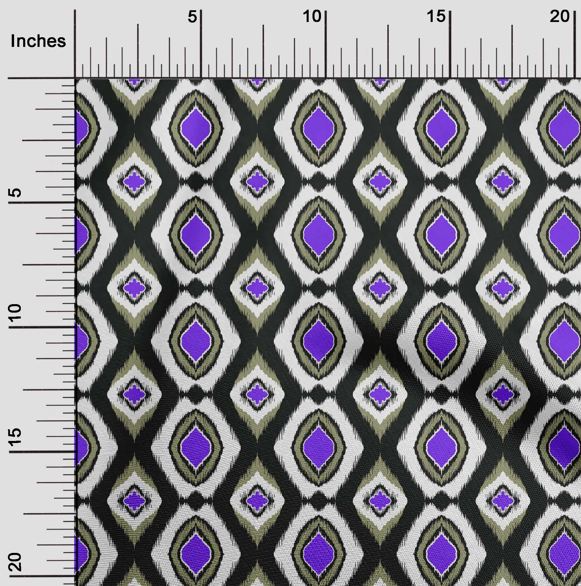 oneOone Georgette Viscose Purple Fabric Asian Ikat Fabric For Sewing Printed Craft Fabric By The Yard 42 Inch Wide