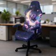thumbnail image 4 of SCRAWLGOD Butterfly Moon Rose Print Gaming Chair Cover with Armrest Covers Stretchable Anti Dust Furniture Protector Non Slip Washable Computer Chair Slipcover, 4 of 9