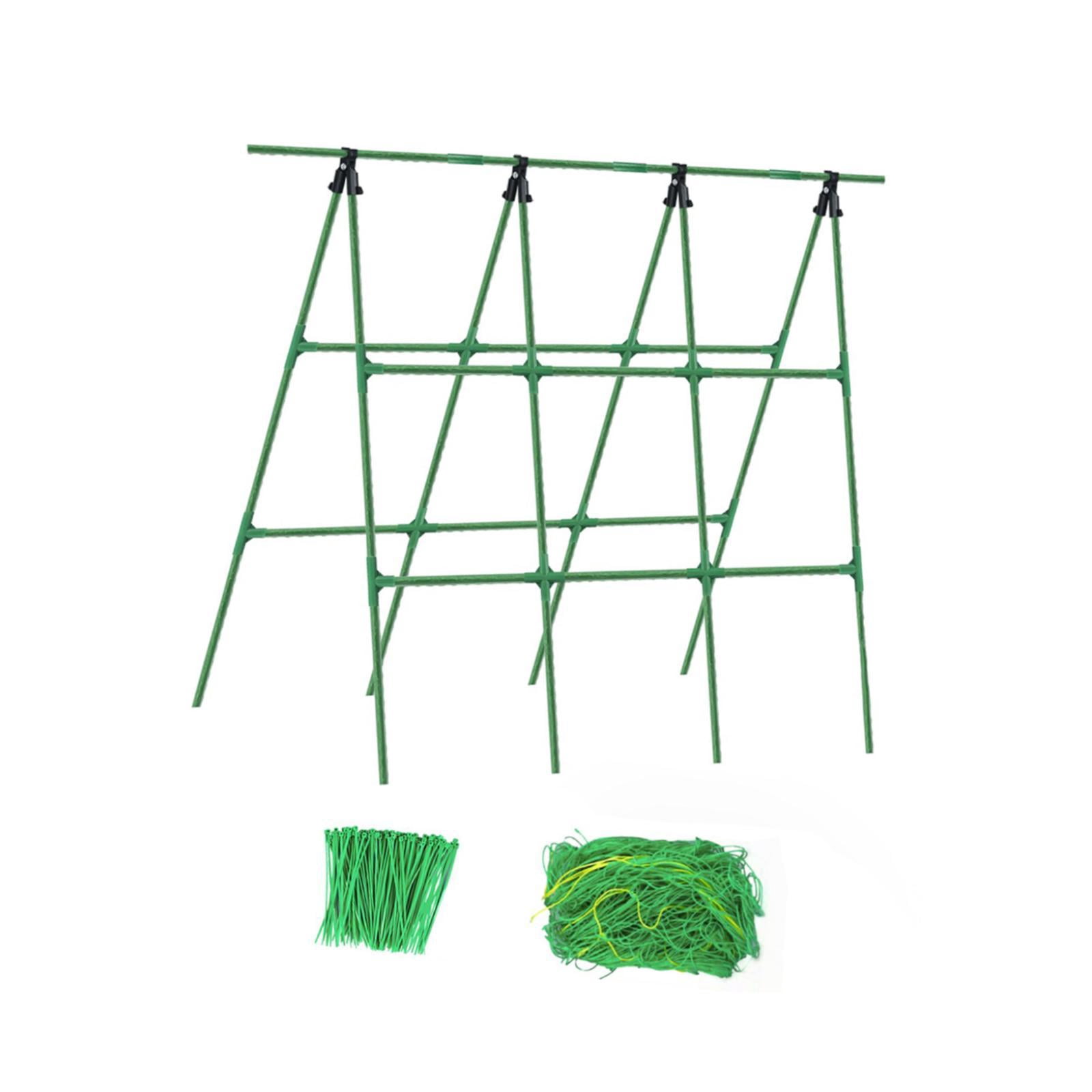 CarpNettore A Frame Garden Trellis Tomatoes Cucumber Trellis Plant Support with Climbing Net
