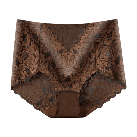 Fulorrnie Underwear for Women High Waisted Thong Seamless Comfort Panty Waistband Elastic Waist Stretchable Panties  Coffee  XL