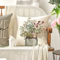 thumbnail image 4 of Sm:)e Bless Home Fern Floral Pillow Covers Set of 4 16x16 Inch Outdoor Sofa Cushion Case, 4 of 8
