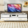 thumbnail image 2 of White TV Stand with 4 Drawers and 2-Door Cabinet, Atumon Entertainment Center for TVs up to 80", Modern TV Cabinet, Television Stand with Metal Legs, TV Stand Furniture for Living Room Bedroom, 2 of 10