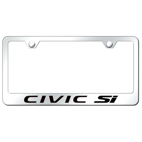Honda Civic SI Laser Etched Logo Stainless Steel License Plate Frame (Chrome)
