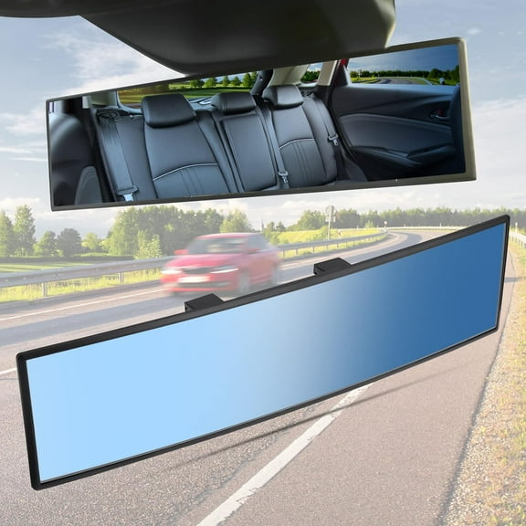 Rear View Mirror, Universal 11.81 Inch Panoramic Convex Interior Clip-on Wide Angle Mirror to Reduce Blind Spot Effectively for Car SUV Trucks -Clear