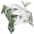 thumbnail image 2 of Green Snowman Christmas Table Cloth Waterproof Tablecloths, Eucalyptus Leaves Xmas Snowflake Tablecloth Dining Table Cover for Kitchen Party Tabletop Outdoor, Rectangle Tablecloth 54x108 Inch, 2 of 9