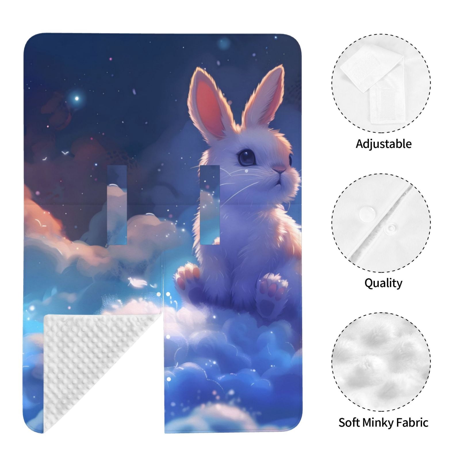 Naloa Cloud Cute Rabbit Baby Car Seat Cover, Breathable Baby Carrier Cover, Multiuse Baby Carrier Cover & Nursing Breastfeeding Cover