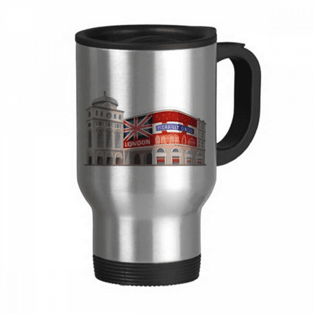

Britain UK London Architecture Painting Travel Mug Flip Lid Stainless Steel Cup Car Tumbler Thermos