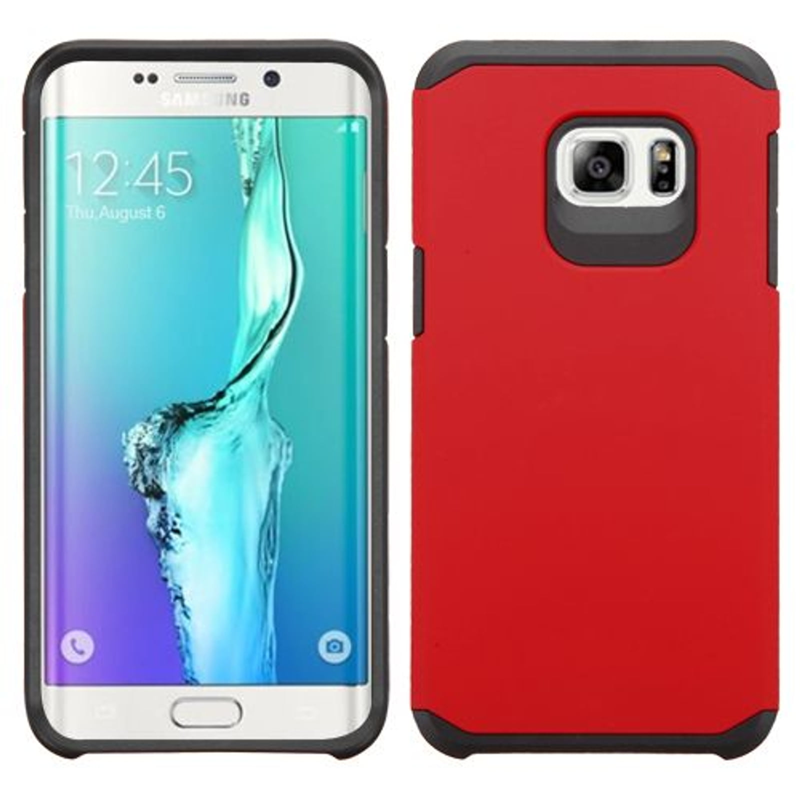 Op tijd Haan Realistisch Insten Hard Hybrid Rugged Shockproof Silicone Case for Samsung Galaxy S6  Edge Plus - Red/Black - Walmart.com