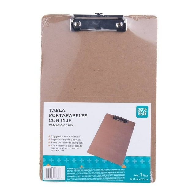 Tabla portapapeles Pen + Gear para papel tamaño Carta, Con broche metálico, 1 pieza