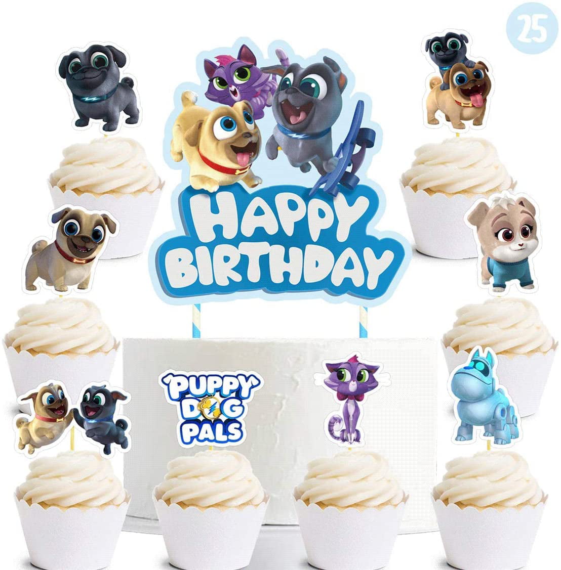 show original title Details about   25 Piece Dog Cupcake Topper Puppy Dog Cake Picks Decoration Set hündch... 