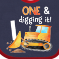 thumbnail image 4 of Inktastic One and Digging It Bulldozer 1st Birthday Boys or Girls Baby Bib, 4 of 4