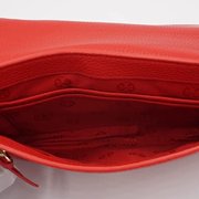 Tory Burch Women's Thea Pebbled Leather Convertible Small Crossbody Bag Clutch (Liberty Red)