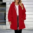 thumbnail image 5 of cocolona Womens Winter Fleece Coats Long Sleeve Zipper Warm Fuzzy Hooded Jackets Casual Oversized Outwear Coats, 5 of 5