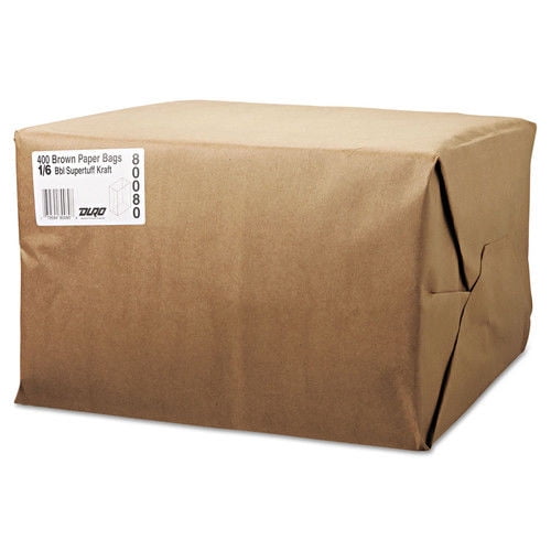 General SK1657 1/6 BBL Paper Grocery Bag 57lb Kraft Standard 12 x 7 x 17, Case of 500 Bags