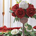 thumbnail image 4 of Flores artificiales 25 rosas falsas de espuma real y falsa con tallos para ramos de boda DIY despedida de soltera MFZFUKR CPB-US-ZMR77-1, 4 of 5