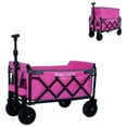 thumbnail image 2 of Expandable Dual-Layer Utility Wagon with 100% Extra Space - 225lbs Grocery Cart for Camping, Shopping, Sports, Gardening, Fishing, Pink, 2 of 14