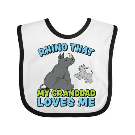

Inktastic Rhino That My Granddad Loves Me with Cute Rhinos Gift Baby Boy or Baby Girl Bib
