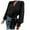 Black, variant on Kovlvoll Womens Tops Dressy Casual Draped Wrap V Neck Long Sleeve Loose Comfy Fashion Solid Color Blouse Shirt