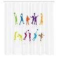 thumbnail image 3 of Ambesonne Youth Shower Curtain, Colorful Basketball, 69"Wx75"L, Multicolor, 3 of 5