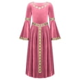 thumbnail image 3 of Zaldita Big Girls Medieval Princess Maxi Dress Long Sleeve Vintage Ball Gowns Renaissance Clothes Pink 14, 3 of 7