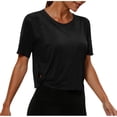 thumbnail image 7 of ShaoRunShi Womens Short Sleeve Workout Tops Soft Crop Athletic Shirt Yoga Running Hiking Gym Tee Top, 7 of 7