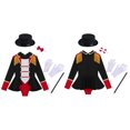 thumbnail image 2 of iiniim Kids Girls Long Sleeve Lapel Leotard with Hat Wand Gloves Dress Up Outfits Size 4-16 Black 6, 2 of 7