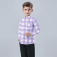 thumbnail image 5 of Wancir Boys' Dress Shirts Long Sleeve Button Down Solid Formal Uniform Casual Western Shirt, 5 of 7