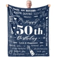 thumbnail image 1 of LHSHID 50th Birthday Gifts for Men Men 50th Birthday Decorations 50 Years Old Happy Birthday Blanket Birthday Gifts Ideas for Dad Husband Grandpa Soft Blanket 60"x80", 1 of 7