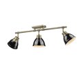 thumbnail image 1 of Duncan 3-Light Semi-Flush - Track Light in Aged Brass with Black, 1 of 1